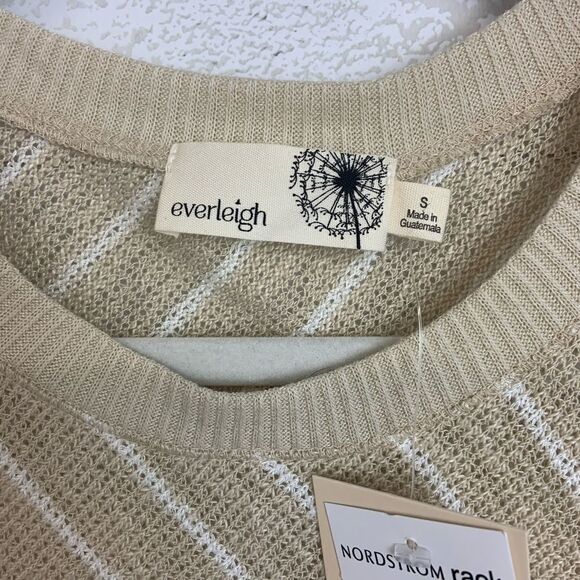 NWT Everleigh oatmeal striped knit top, S (Q11) - Picture 3 of 6